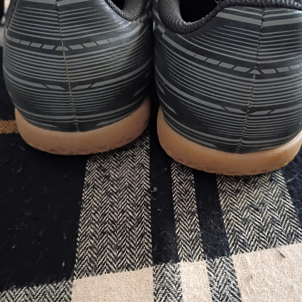 Kids Puma Gray and Black Indoor Soccer Shoes - Picture 7 of 9